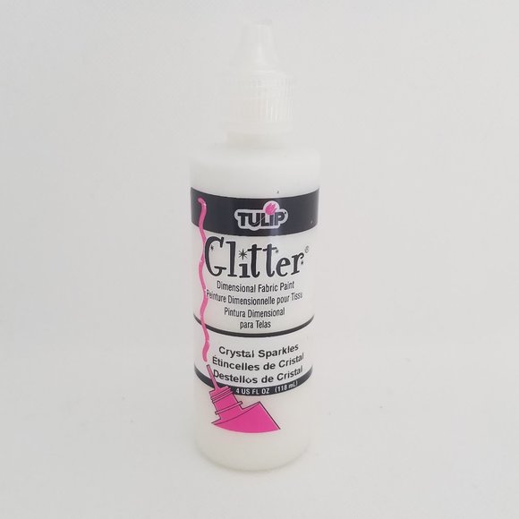 Tulip Fabric Glitter Paint 4 oz 5 Pack of Two Silver, Crystal, Gold & Blueberry - Picture 7 of 16